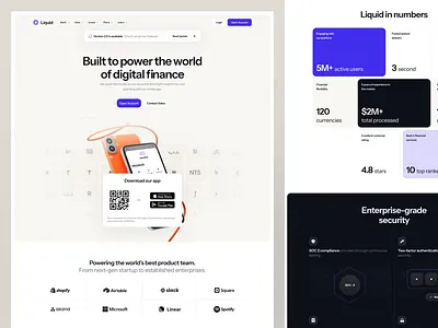 Liquid - Financial Website clean design finance financial financial website financialappdesign financialdesign fintechdesign liquid minimalist ui uidesign uiux uiuxdesign ux uxdesign uxerflow web design website