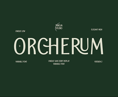 TBJ Orcherum Unique Sans Display | Updated botanical branding canva font design flyer font design free font graphic design illustration ligatures font logo poster sans serif stationary taboja studio typeface typography unique font variable font web