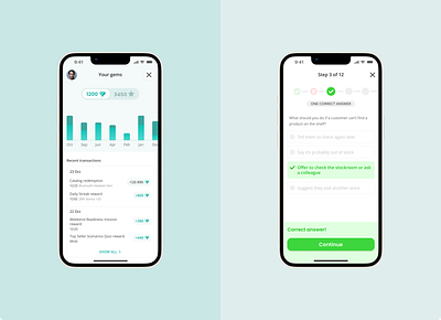 Tribeware UI currency flat gamification mobile app profile view tracking ui ux vector