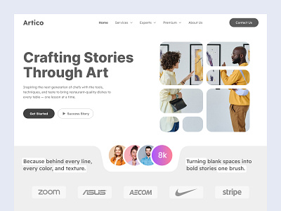 Art learning website ui design art gallery art learning website ui art ui art website artist website ceative art website figma designer figma website figma website design human art website landing page landingpage latest website minimal website