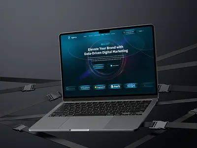 Digital Marketing Agency Landing Page Design clean ui creative website dark theme design agency design agency website digital marketing agency hero page hero section design landing page design minimal modern website product design responsive design search engine optimization seo textimonial ui ux web design web interface design website