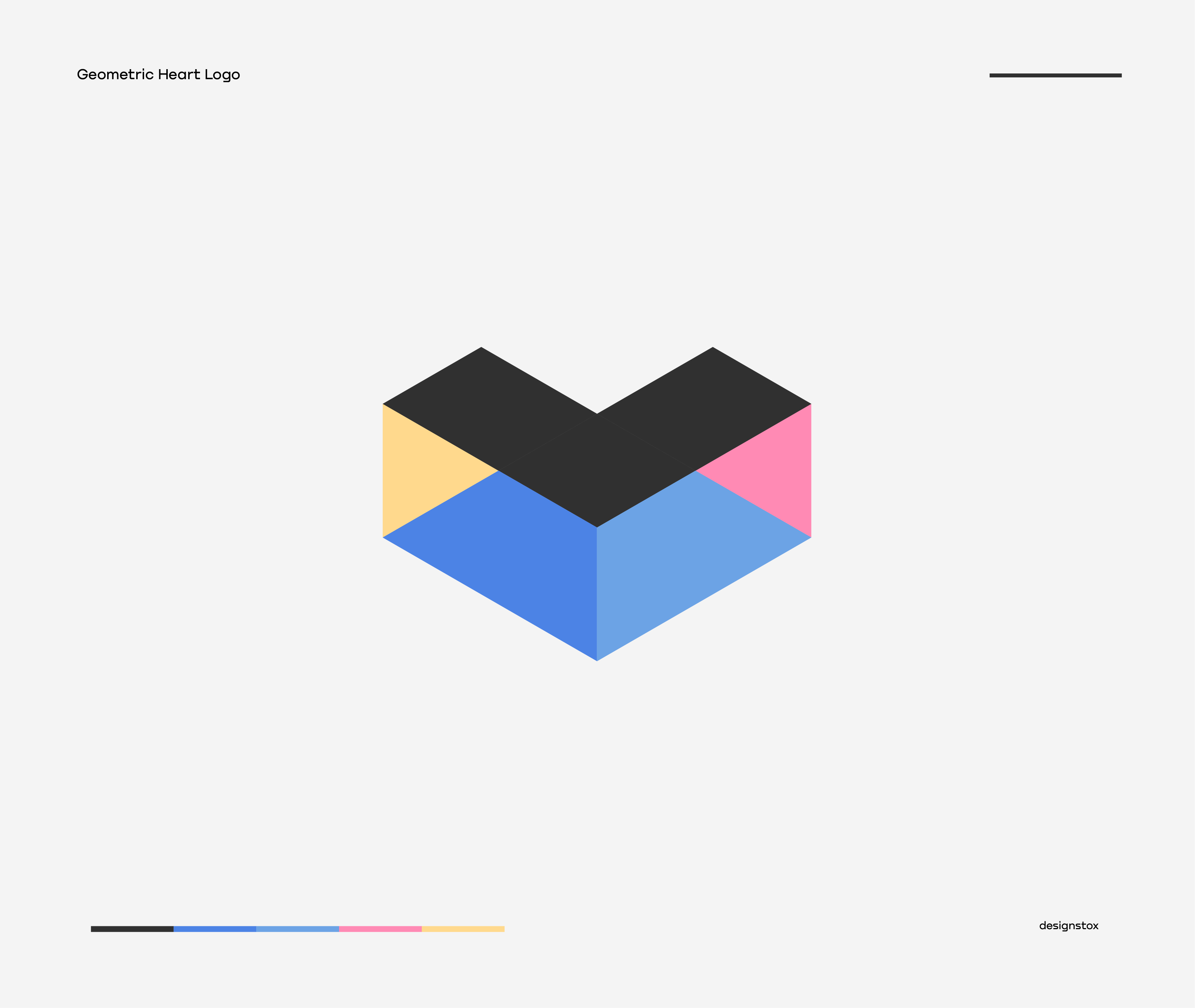 Geometric Heart Logo branding graphic design logo motion graphics