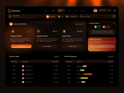Sonexo - Crypto Dashboard Design crypto dashboard crypto earning crypto web design web dashboard web design