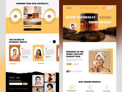 Skincare Homepage – Landing Page - Web Desgin - Packaging Design cosmetic website elegant design elegant website figma design high converting design high end design homepage landing page landing page ui luxury luxury design luxury product packaging design skincare skincare packaging ui design ui designer web design webdesign website ui ux
