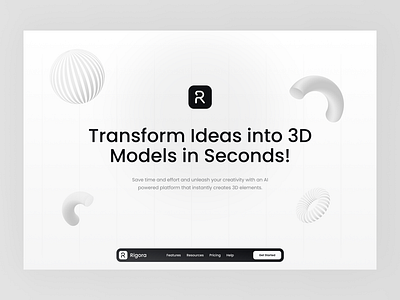 Hero section • Website 3d block design digital header hero light logo modern section simple ui ux web website white