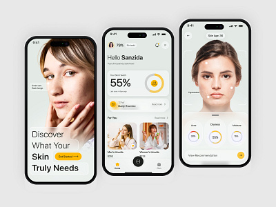 Skin Care App app design beauty products cosmetics cosmetology product app health mobile app organic skincare oripio personal treatment product design skin skin care skin care app skin treatment sujon ux design