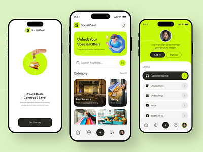 Social Deal and Booking Mobile app UI animation app booking hotel app hotel booking ios mobile app online booking property booking property management room booking service travel app ui ui ux ux