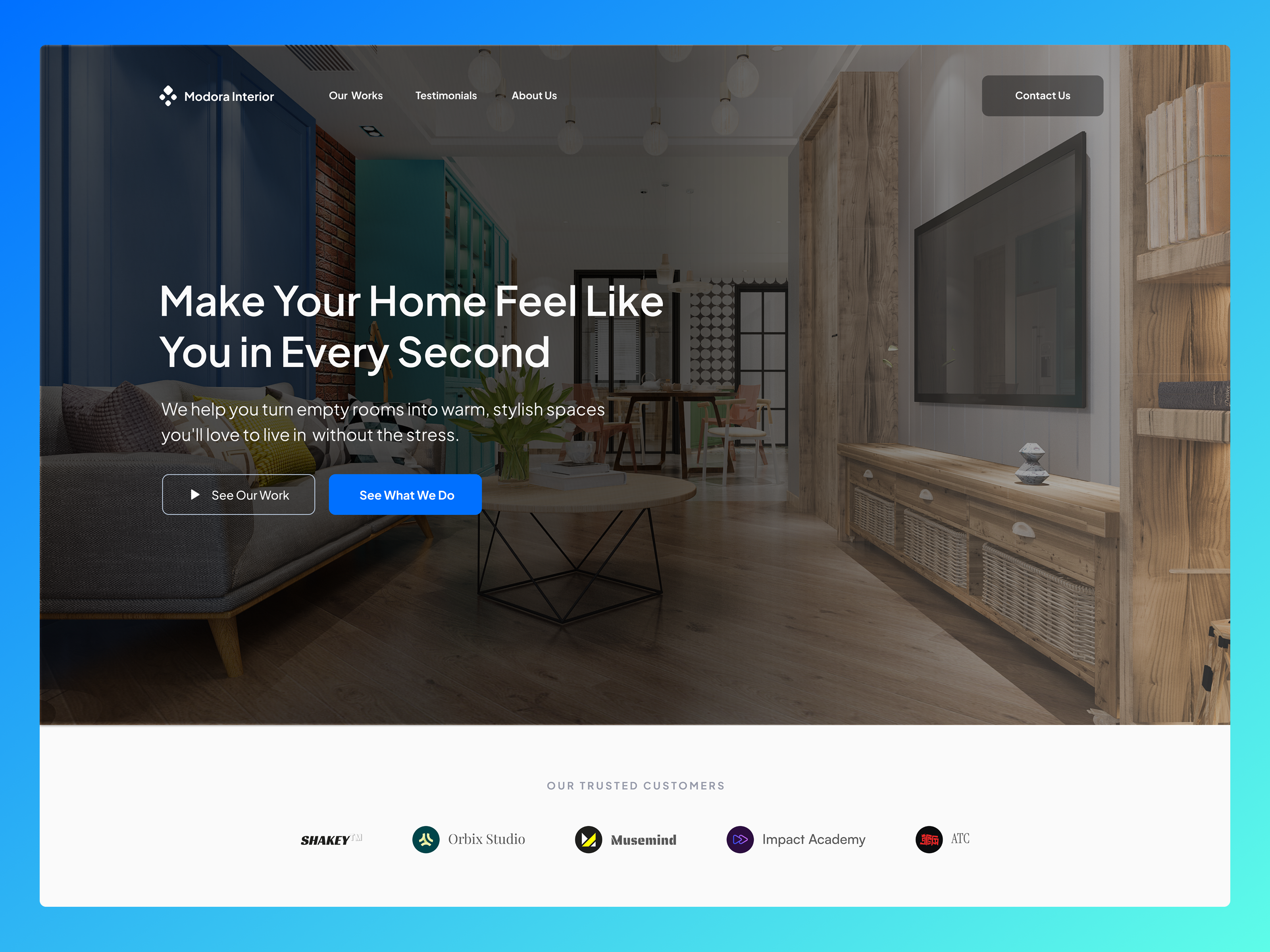 Interior Design Service Website Hero Section graphic design hero design interior website product design service website ui uiux ux