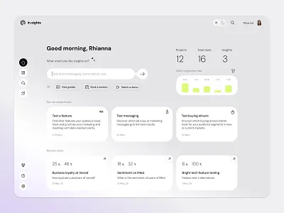 Ai generated market testing ai clean dark light product simple ui ux