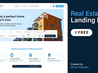 Real Estate Landing Page figma landing page real estate real estate template ui uidesign user interface ux website design