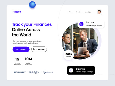 Finance Website/Fintech Landing Page adobe xd clean creative design design 2020 finance landing page finance webiste finnace fintech illustration minimal minimal website mobile app mobile ui modern website saas website ui website design