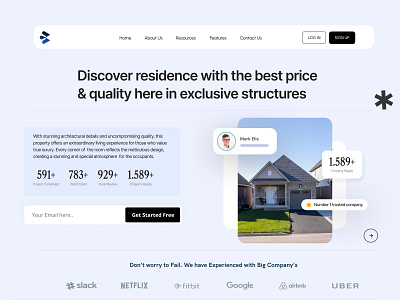 Real Estate Website adobe xd clean creative design design 2020 homes website illustration minimal mobile app mobile ui modern property website real estate real estate landim page saas ui uxui website