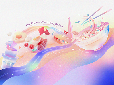 My Vietnam Food Tour design food illustration
