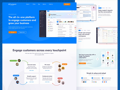 Touchpoint — Landing for B2B SaaS Customer Engagement Platform b2b campaigns design illustration landing saas saas landing ui ux web design