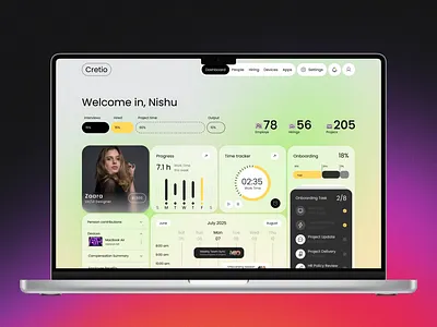 Office Management Dashboard admin analytics b2b branding chart clean crm dashboard graphic design hr human resource line graph modern product design saas ui uiux web app