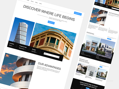 Real Estate Landing Page ai branding clean creative design figma home landing page minimal real estate ui uiux ux web website