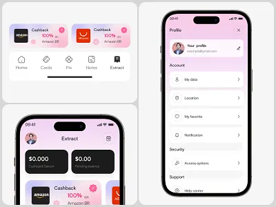 Settings Page E-commerce App account settings app design e commerce e commerce app extract help center mobile app profile page security settings page settings ui