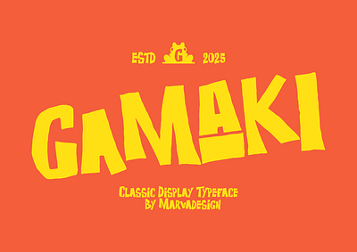 Gamaki Font brand branding cartoon casual classic cover font fonts handwritten heading headline lettering playful poster retro rough typeface typography unique vintage