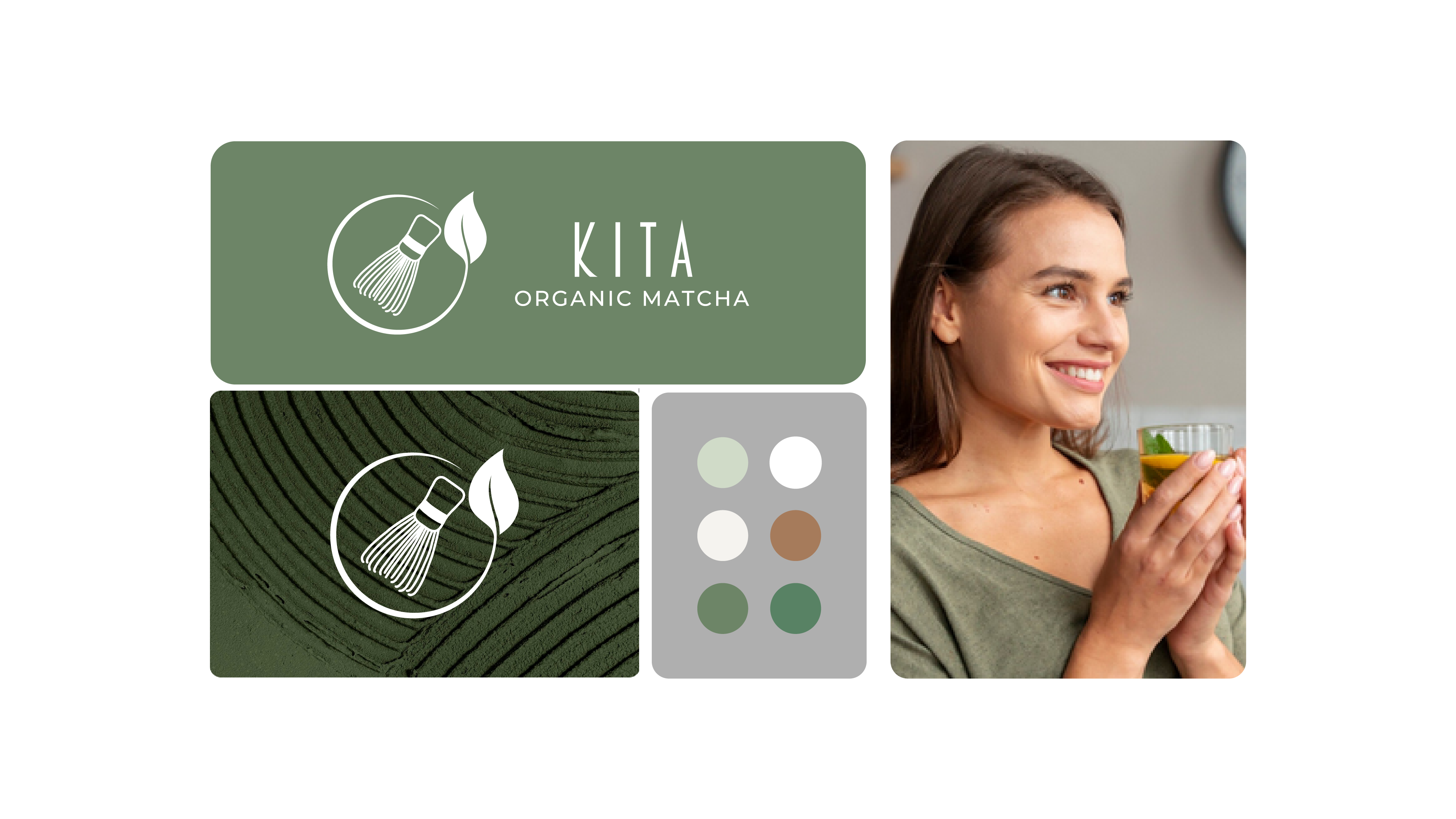 KITA ORGANIC MATCHA branding label and packaging logo design luxury branding matcha matcha branding matcha logo matcha packaging premium branding starter tea logo visual identity