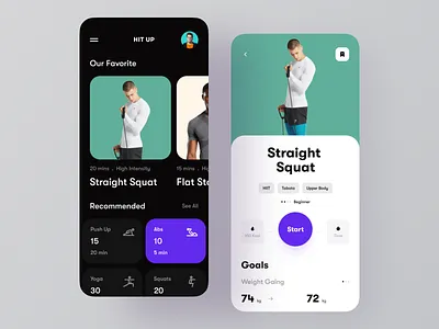 Workout App UI cgm design exercise fitness gym health home screen ios medecine minimal app mobile ui modern app monitor running sports ui ux