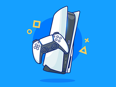 Playstation 5🎮 branding console doodle entertaiment esport flat game gamers gaming icon illustration joystick logo playstation ps5 technology video game wireless xbox