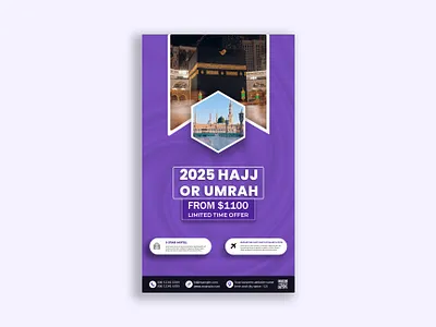 Umrah Package Book Your Hajj amp Umrah Journey story template banner branding design flyer design flyer template graphic design illustration logo social media story ui vector