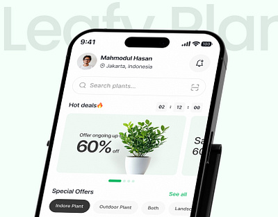 Leafy | Plant E-commerce App Design app app design application applications e commerce ios app mobile app nature online plant store plant shopping uxui app