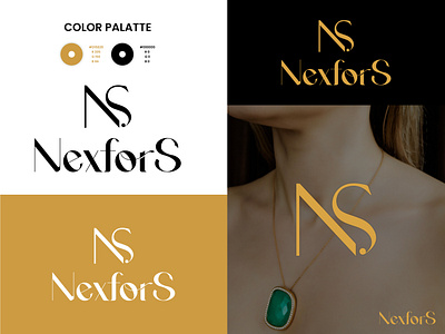 Nexfors Logo Design branding color combination design graphic design illustration jewellery logo logo palatte typography vector