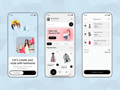 E-commerce Fashion Mobile App app app design clothing e commerce e commerce app ecommerce fashion fashion app interface market place mobile mobile app modern onboarding online store shoping store app ui uiux ux