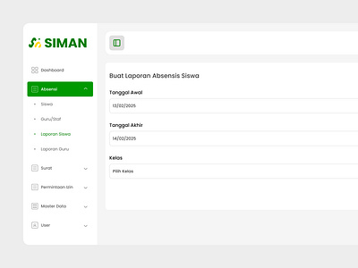 SIMAN – Student Attendance Report cleandesign cleanui design siman ui uidesign webdesign