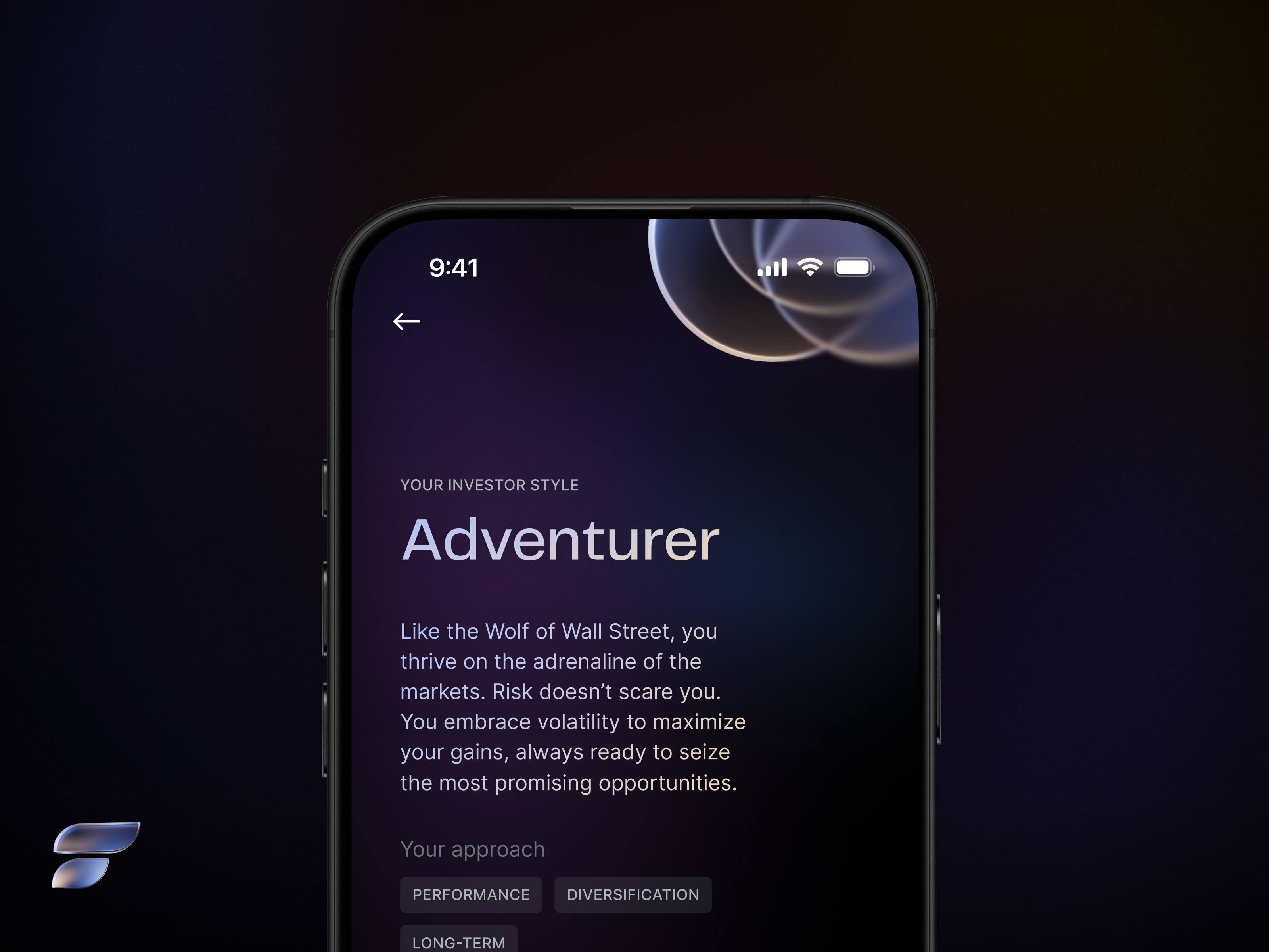 Finary - Investor style branding cash crypto design finance financial finary gradient illustration invest investor management money profil risk stocks ui