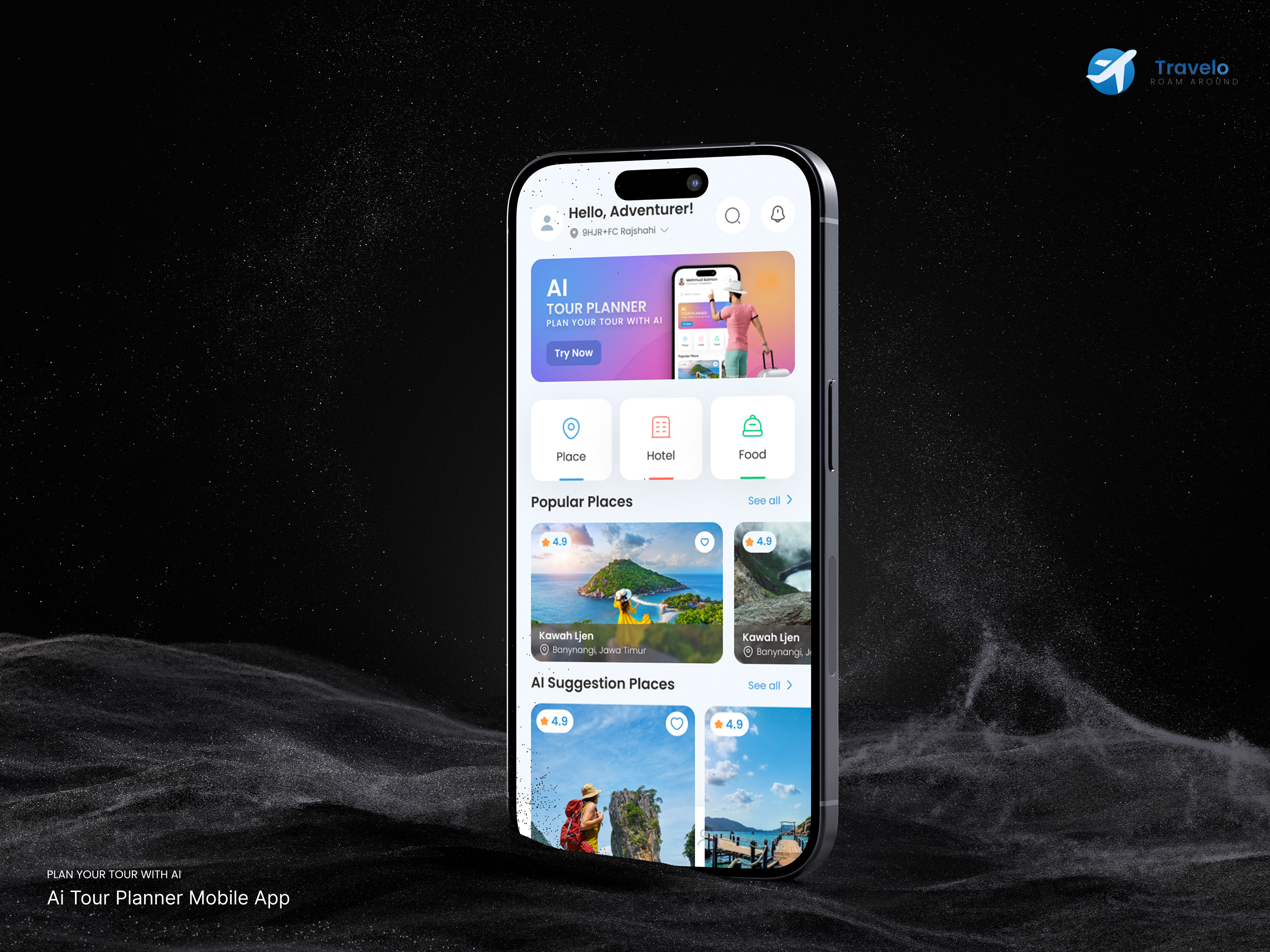 Smart Travel Mobile App - Personalized Journeys & Booking app interface card ui clean ui home screen mobile app design mobile ui modern ui netro netrosystems saas software agency ticket tour travel agency travel app travel companion travel mobile app travelling trip ui design