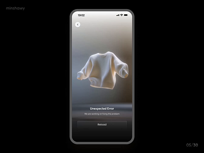 Fashion Error Status 3d animation branding button ui daily ui dark mode dark ui design graphic design mobile mobile ui morph motion graphics ui