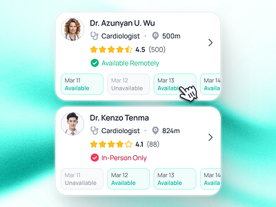 nightingale v2: Upcoming Consultation/Appointment Card UI ai medical app clean doctor appointment doctor consultation doctor ui drug prescription app e pharmacy app epharmacy app epharmacy mobile app epharmacy ui kit figma ui kit medical ui kit minimal modern pharmacy app ui prescription app smart medical app teal upcoming consultation virtual health app