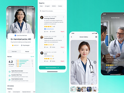 nightingale v2: AI E-Pharmacy & Medical App - Doctor Details UI ai medical app clean doctor appointment doctor appointment app doctor booking app doctor consultation doctor ui drug prescription app e pharmacy app epharmacy app epharmacy mobile app epharmacy ui kit figma ui kit medical ui kit minimal modern pharmacy app ui prescription app smart medical app teal