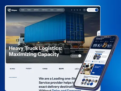 Shipex - Modern Transportation Agency ele elementor elementor pro web design web development website wordpress