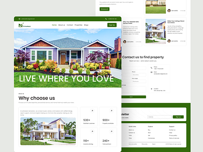 Real Estate Website UI Design – Landing Page design figmadesign graphic design homepage landingpage propertywebsite realestate realestateui ui ui of website uidesign ux uxdesign webdesign website