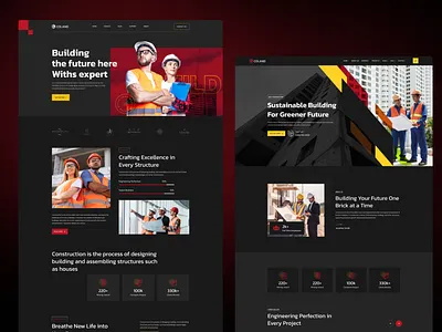 Coland – Construction Company Website UI business website con construction website darkui design for business industrial design landing page softcrafty ui ui ux design ux website design
