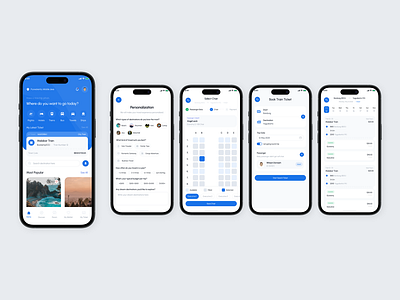 Nomadia - Personalized Traveling & Ticket Booking App app design figma personalized ticket ticket booking tourist transportation travel traveler traveling uiux uiux design uiuxdesign