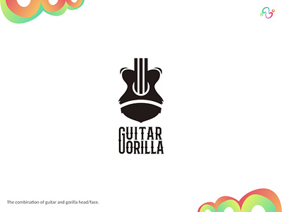 Guitar Gorilla Logo accoustic animal ape brand design gorilla guitar instrument logo design logo designer logo for sale logo idea logo inspiration logomark logotype monkey music musician wildlife zzoe iggi