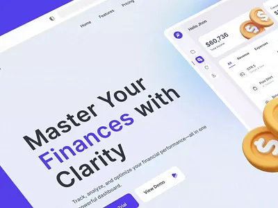Fintech Saas Web page animation bank finance fintech landing page saas ui design ux design video web design