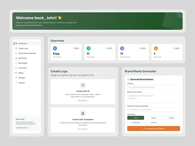 AILogo - AI Logo Maker Design Concept ailogo branding figma figmadesign logomaker uidesign uiux