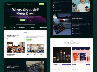 Luminos - Digital Agency Website Profile agency branding design digital agency figma illustration landingpage like ui uikit website