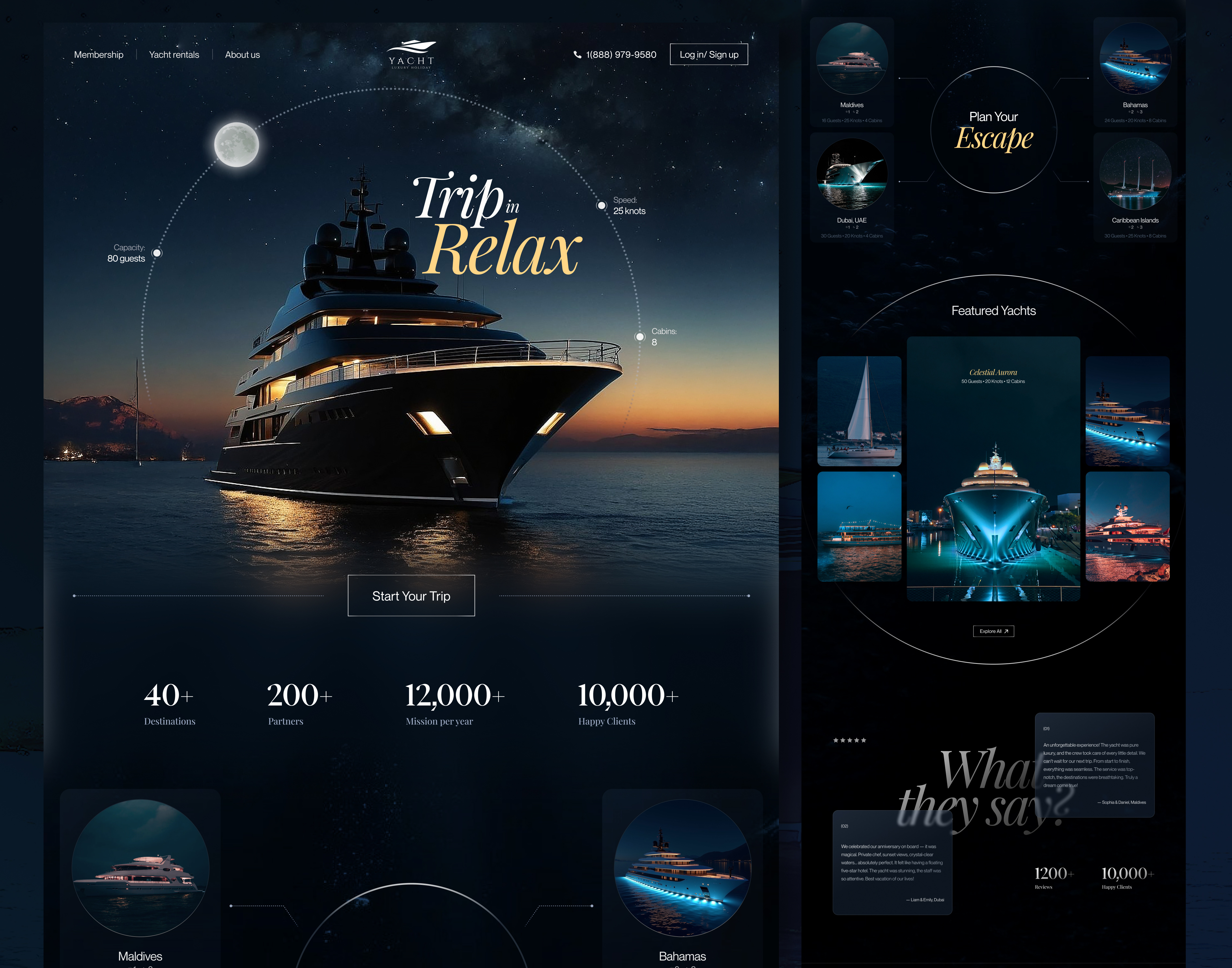 Example of Yacht UI / Yacht Rental Service Website