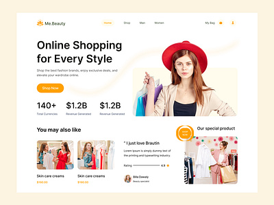 Fashion online shop Landing Page 3d animation branding creativelayout design fashionshop fashionstore graphic design hero section landing page minimaldesign onlineshop trendtfinds ui ui ux uidesign uxdesign webdesign website