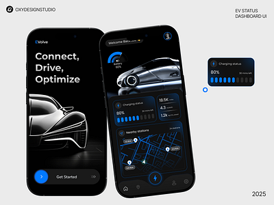 EV STATUS DASHBOARD UI 3d animation app design app ui branding mobile ui ui uiux