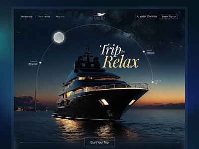 Yacht | Luxury Yacht Website UiUx booking cool home page landing page luxury service luxury ui modern premium website professional website rent travel ui design yacht rent yacht service yacht uiux yacht web design yacht website