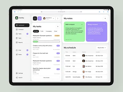 Student Portal Dashboard Web App Design app interfaces application ui dashboard ui education web app interactive design learning dashboard modern dashboard profile ui table ui tabs uiux design ux web application design web interface design web ui design