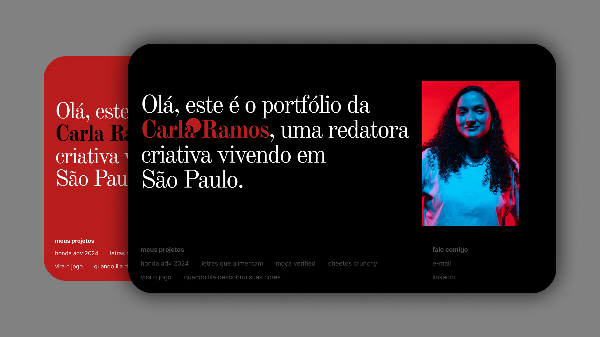 Carla Ramos portfolio design interface layout portfolio ui