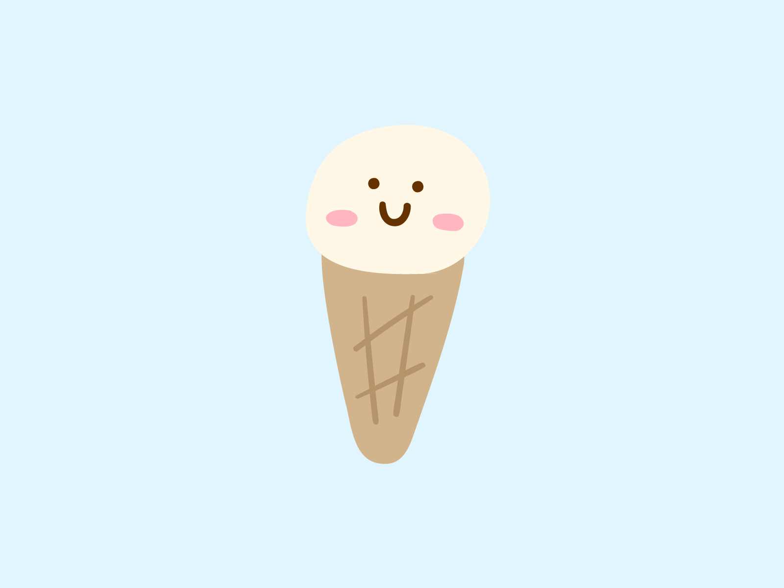 Ice-Cream Buddy ☀️🍦 character cute design flat food fun graphic design ice cream icon illustration kid logo mark sugat symbol tasty
